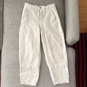 Everlane utility barrel leg Cream Casual Pants
